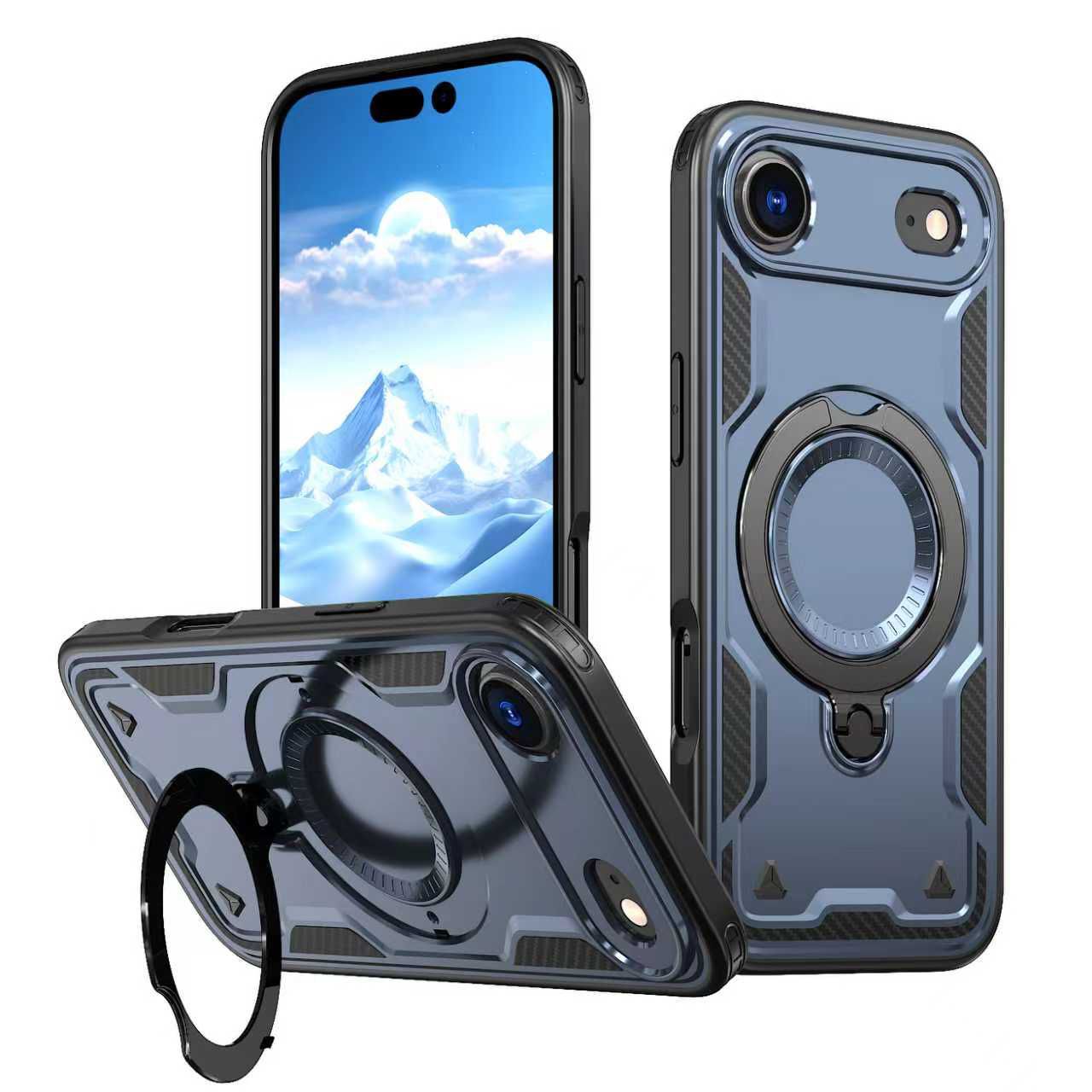 Reiko 360-degree Rotating Magnetic Versatile Stand Navy Blue Compatible with iPhone 17 AIR, SKU: PC73-IPH17AIRNV